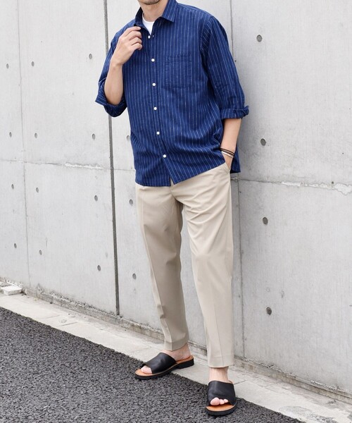 SHIPS any（シップス エニィ）の「SHIPS any: 〈洗濯機可能〉コットン / リネン ブルー ストライプ 7分袖 レギュラー シャツ◇（シャツ/ブラウス・メンズ・ライトブルー/ダークグレー/コバルトブルー/ダークブルー・SMALL/MEDIUM/LARGE/X-LARGE）」の12枚目の写真