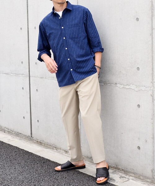 SHIPS any（シップス エニィ）の「SHIPS any: 〈洗濯機可能〉コットン / リネン ブルー ストライプ 7分袖 レギュラー シャツ◇（シャツ/ブラウス・メンズ・ライトブルー/ダークグレー/コバルトブルー/ダークブルー・SMALL/MEDIUM/LARGE/X-LARGE）」の13枚目の写真