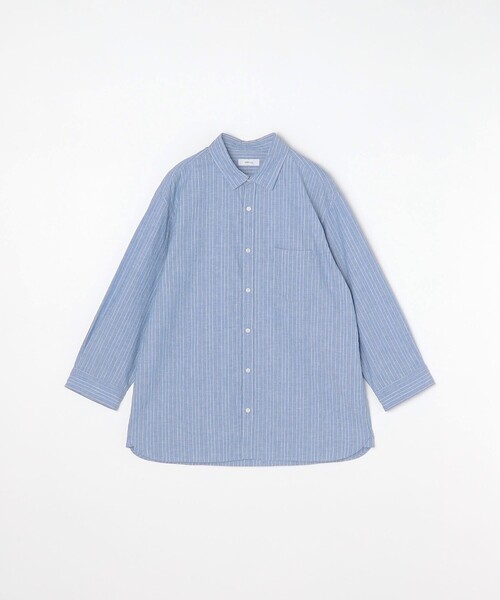 SHIPS◆長袖ブラウス/38/コットン/BLU/ストライプ/311-11-1786 SHIPS(シップス) / 長袖ブラウス/38/コットン/BLU/ストライプ