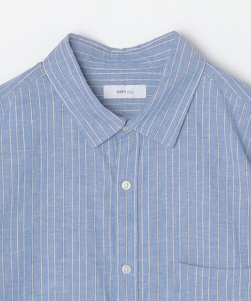 SHIPS any（シップス エニィ）の「SHIPS any: 〈洗濯機可能〉コットン / リネン ブルー ストライプ 7分袖 レギュラー シャツ◇（シャツ/ブラウス・メンズ・ライトブルー/ダークグレー/コバルトブルー/ダークブルー・SMALL/MEDIUM/LARGE/X-LARGE）」の17枚目の写真