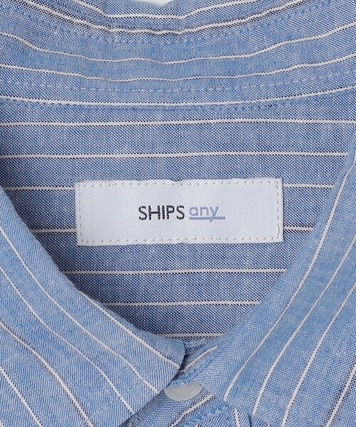 SHIPS any（シップス エニィ）の「SHIPS any: 〈洗濯機可能〉コットン / リネン ブルー ストライプ 7分袖 レギュラー シャツ◇（シャツ/ブラウス・メンズ・ライトブルー/ダークグレー/コバルトブルー/ダークブルー・SMALL/MEDIUM/LARGE/X-LARGE）」の18枚目の写真