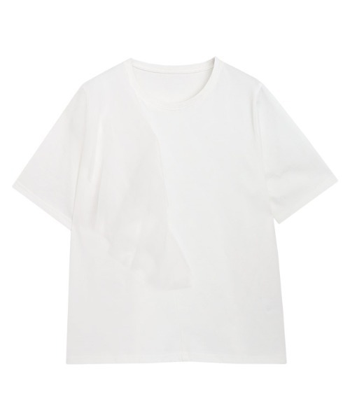 Pierrot(ピエロ)の「【イージーケア】ラッフルドッキングTシャツ(Tシャツ/カットソー・レディース・オフホワイト/ブラック・M/L)」の15枚目の写真