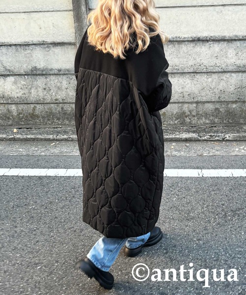 ドッキングロングコート（ノーカラーコート）｜antiqua（アンティカ）