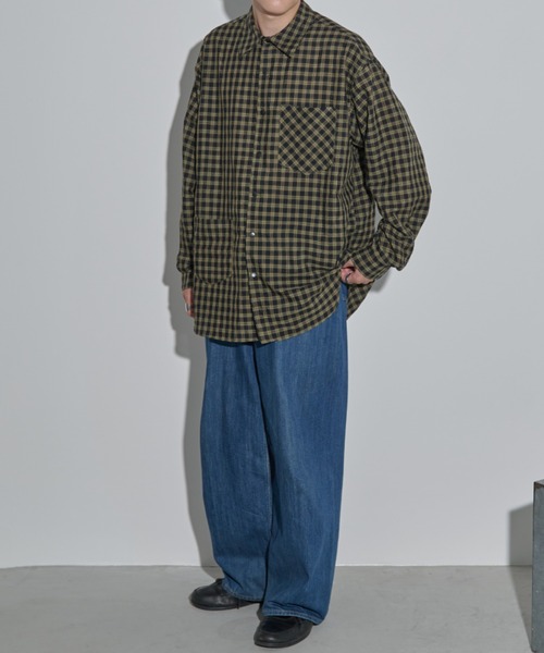 MERLOT（メルロー）の「シアーチェックシャツ（シャツ/ブラウス・メンズ・ブラック/イエロー・FREE）」の7枚目の写真