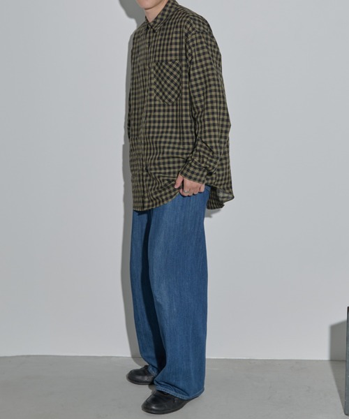 MERLOT（メルロー）の「シアーチェックシャツ（シャツ/ブラウス・メンズ・ブラック/イエロー・FREE）」の9枚目の写真