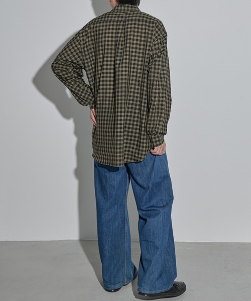 MERLOT（メルロー）の「シアーチェックシャツ（シャツ/ブラウス・メンズ・ブラック/イエロー・FREE）」の10枚目の写真