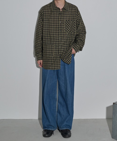 MERLOT（メルロー）の「シアーチェックシャツ（シャツ/ブラウス・メンズ・ブラック/イエロー・FREE）」の11枚目の写真