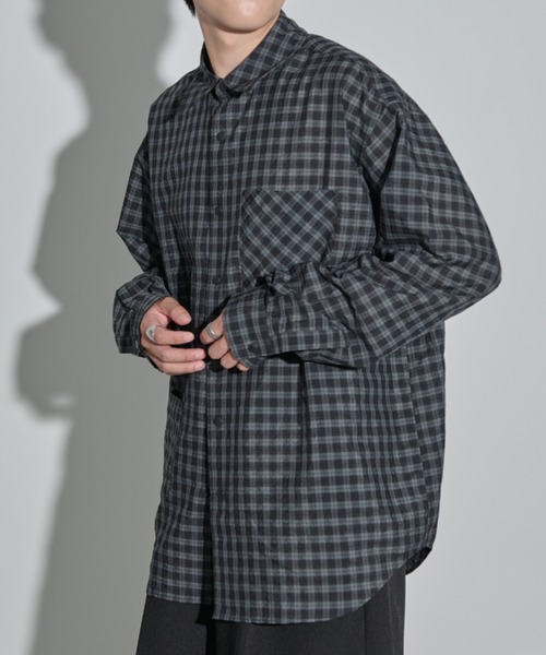 MERLOT（メルロー）の「シアーチェックシャツ（シャツ/ブラウス・メンズ・ブラック/イエロー・FREE）」の14枚目の写真