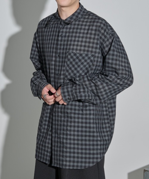 MERLOT（メルロー）の「シアーチェックシャツ（シャツ/ブラウス・メンズ・ブラック/イエロー・FREE）」の15枚目の写真