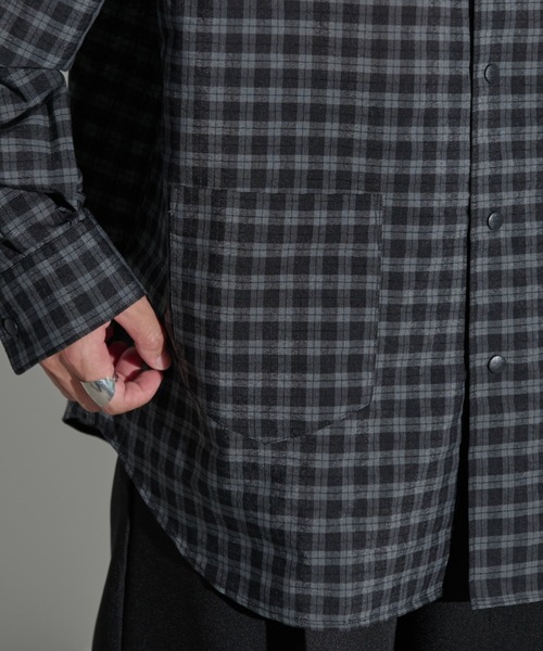 MERLOT（メルロー）の「シアーチェックシャツ（シャツ/ブラウス・メンズ・ブラック/イエロー・FREE）」の20枚目の写真