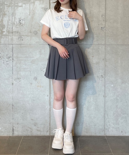 one way（ワンウェイ）の「ガーリーロゴ刺繍Ｔシャツ（Tシャツ/カットソー・レディース・ブラック/ホワイト/ホワイト×ブルー/ライトベージュ・FREE）」の16枚目の写真