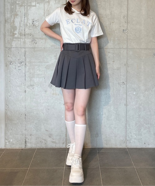 one way（ワンウェイ）の「ガーリーロゴ刺繍Ｔシャツ（Tシャツ/カットソー・レディース・ブラック/ホワイト/ホワイト×ブルー/ライトベージュ・FREE）」の17枚目の写真