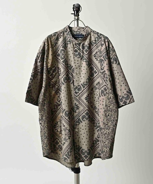 【セール】many men many mind /バンダナ切替オーバーダイバンドカラーSH（シャツ/ブラウス）｜many men many mind（メニーメンメニーマインド）