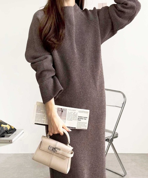 セール】【新色追加/S-LLサイズ】前後2WAYハーフジップニット