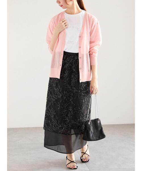 Te chichi(テチチ)の「シアーミドルVネックカーディガン(カーディガン/ボレロ・レディース・ピンク/ブラウン/グレー/ブラック・F)」の10枚目の写真