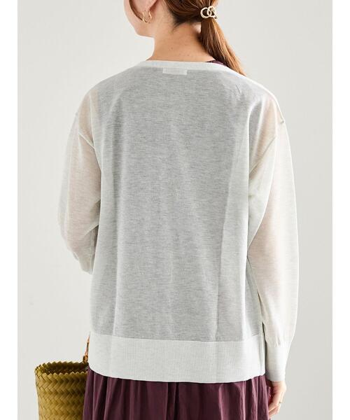 Te chichi(テチチ)の「シアーミドルVネックカーディガン(カーディガン/ボレロ・レディース・ピンク/ブラウン/グレー/ブラック・F)」の17枚目の写真