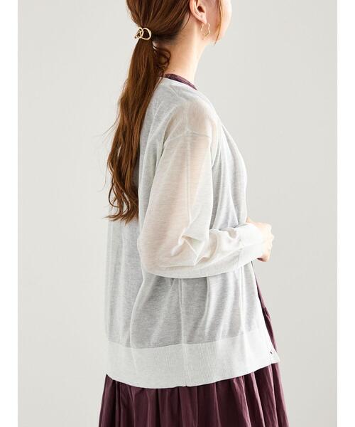 Te chichi(テチチ)の「シアーミドルVネックカーディガン(カーディガン/ボレロ・レディース・ピンク/ブラウン/グレー/ブラック・F)」の18枚目の写真