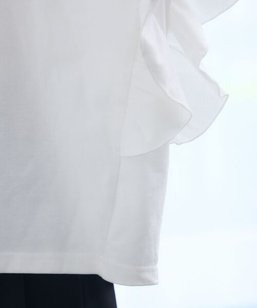 RETRO GIRL(レトロガール)の「フリルsleeve T-shirt(Tシャツ/カットソー・レディース・ブラック/チャコールグレー/オフホワイト・FREE)」の7枚目の写真