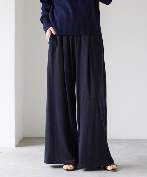 wool 100 jersey tuck パンツ（その他パンツ）｜VERMEIL par iena