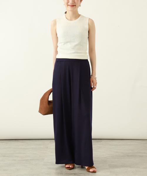 VERMEIL par iena(ヴェルメイユパーイエナ)の「wool 100 jersey tuck パンツ(その他パンツ・レディース・ボルドー/ネイビー・FREE)」の14枚目の写真