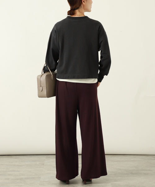 VERMEIL par iena(ヴェルメイユパーイエナ)の「wool 100 jersey tuck パンツ(その他パンツ・レディース・ボルドー/ネイビー・FREE)」の3枚目の写真