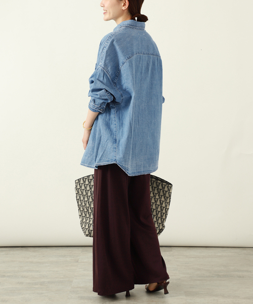 VERMEIL par iena(ヴェルメイユパーイエナ)の「wool 100 jersey tuck パンツ(その他パンツ・レディース・ボルドー/ネイビー・FREE)」の5枚目の写真