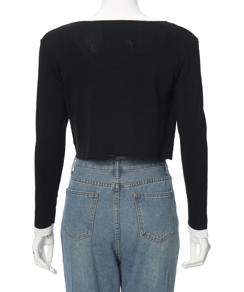 fifth（フィフス）の「バイカラーキャミ付きカーディガン（カーディガン/ボレロ・レディース・ベージュ/ブラック・M）」の8枚目の写真