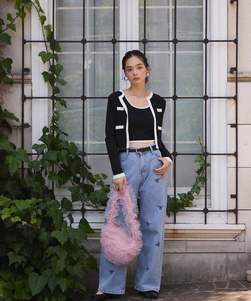 fifth（フィフス）の「バイカラーキャミ付きカーディガン（カーディガン/ボレロ・レディース・ベージュ/ブラック・M）」の17枚目の写真