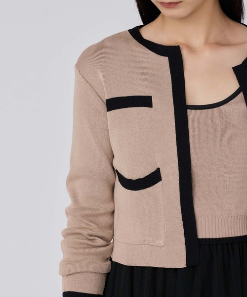 fifth（フィフス）の「バイカラーキャミ付きカーディガン（カーディガン/ボレロ・レディース・ベージュ/ブラック・M）」の18枚目の写真