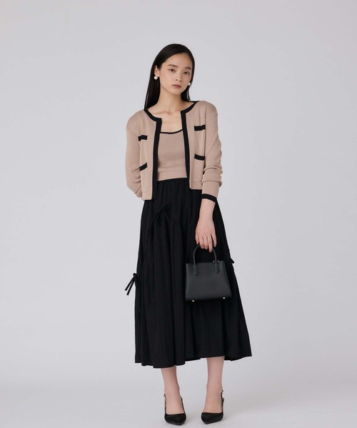 fifth（フィフス）の「バイカラーキャミ付きカーディガン（カーディガン/ボレロ・レディース・ベージュ/ブラック・M）」の20枚目の写真