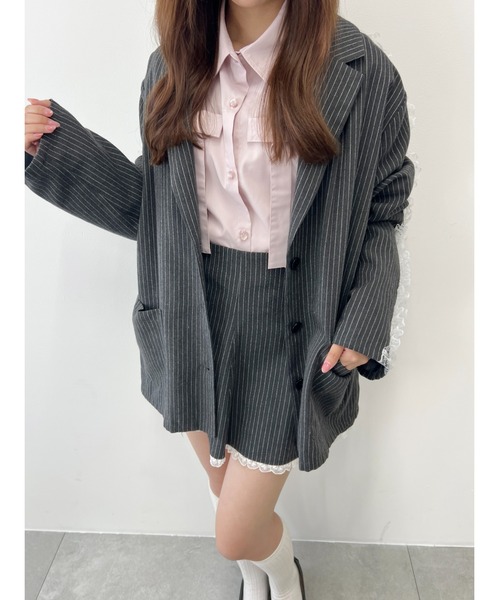 WC（ダブル シー）の「レースラインビッグジャケット（テーラードジャケット・レディース・グレー/ブラック・FREE）」の13枚目の写真