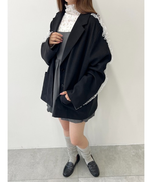 WC（ダブル シー）の「レースラインビッグジャケット（テーラードジャケット・レディース・グレー/ブラック・FREE）」の12枚目の写真