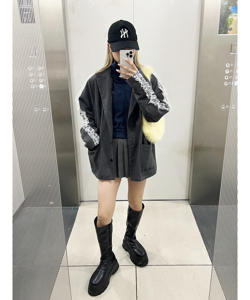 WC（ダブル シー）の「レースラインビッグジャケット（テーラードジャケット・レディース・グレー/ブラック・FREE）」の16枚目の写真