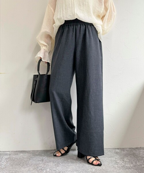 fredy emue（フレディエミュ）の「TRウエストシャーリングセミワイドパンツ（その他パンツ・レディース・ブラック/グレー/グレー系その他・38/36）」の2枚目の写真