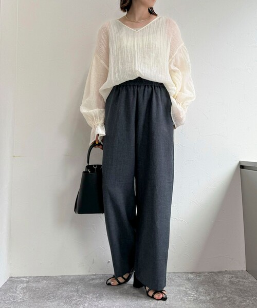 fredy emue（フレディエミュ）の「TRウエストシャーリングセミワイドパンツ（その他パンツ・レディース・ブラック/グレー/グレー系その他・38/36）」の4枚目の写真