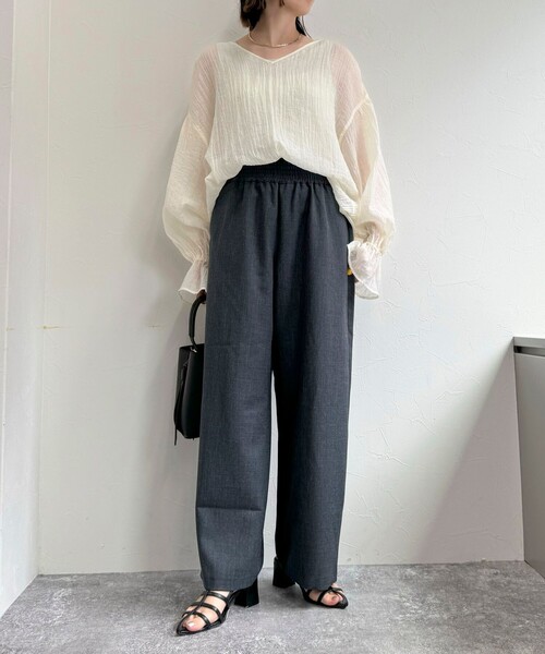 fredy emue（フレディエミュ）の「TRウエストシャーリングセミワイドパンツ（その他パンツ・レディース・ブラック/グレー/グレー系その他・38/36）」の5枚目の写真