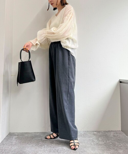 fredy emue（フレディエミュ）の「TRウエストシャーリングセミワイドパンツ（その他パンツ・レディース・ブラック/グレー/グレー系その他・38/36）」の6枚目の写真