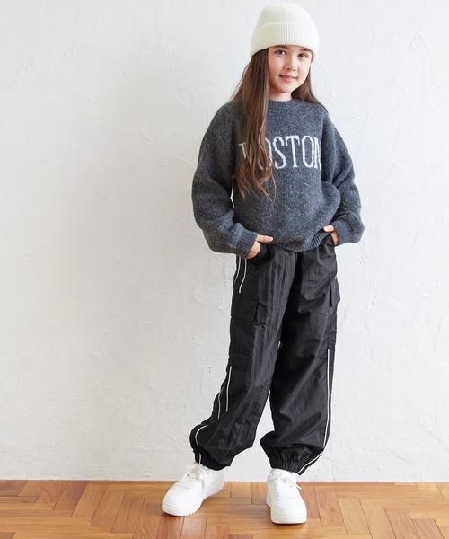 coca（coca）（コカ）の「キッズ サイドラインパラシュートカーゴパンツ（カーゴパンツ・キッズ・アイボリー/ブラック/ベージュ・120/130/140/150）」の4枚目の写真