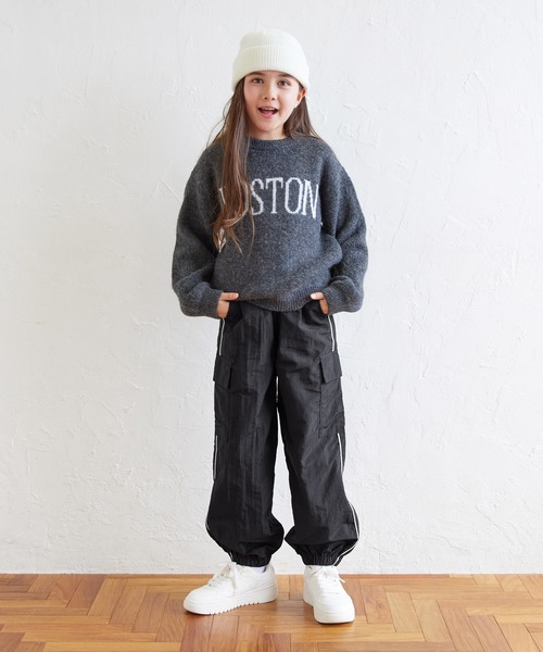 coca（coca）（コカ）の「キッズ サイドラインパラシュートカーゴパンツ（カーゴパンツ・キッズ・アイボリー/ブラック/ベージュ・120/130/140/150）」の7枚目の写真