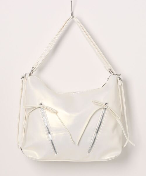 apres jour(アプレジュール)の「【apres jour×ARIAZ】2WAYリボンデザインバッグ(ショルダーバッグ・レディース・ブラック/ライトピンク/オフホワイト/シルバー・FREE)」の5枚目の写真