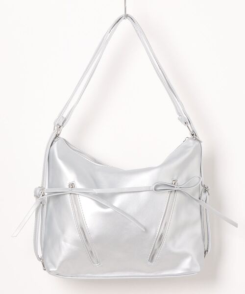 apres jour(アプレジュール)の「【apres jour×ARIAZ】2WAYリボンデザインバッグ(ショルダーバッグ・レディース・ブラック/ライトピンク/オフホワイト/シルバー・FREE)」の8枚目の写真