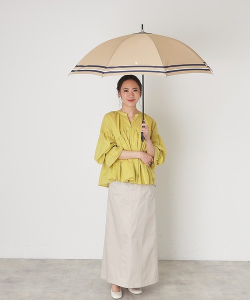 POLO RALPH LAUREN（ポロ ラルフ ローレン）の「長傘 雨傘 日本製 "裾ボーダー"（長傘・レディース・ベージュ/ネイビー・FREE）」の10枚目の写真