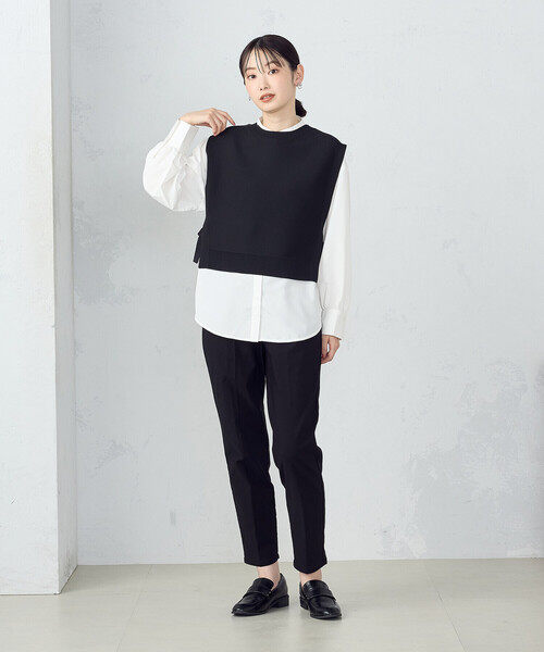 COMME CA MODELS（コムサモデルズ）の「【美しいベーシックパンツ】裏起毛テーパードパンツ（その他パンツ・レディース・ブラック/チャコール/ネイビー/ベージュ・X-SMALL/SMALL/MEDIUM/LARGE/X-LARGE）」の5枚目の写真