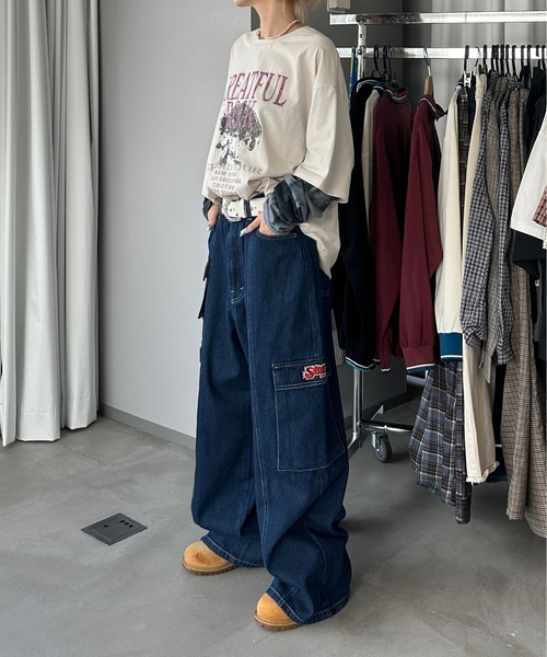 関税込♡*MARNI*ワイドレッグ 5ポケット デニムパンツ MARNI マルニ 23SS NO Vacancy Inn アップリケワイドレッグ