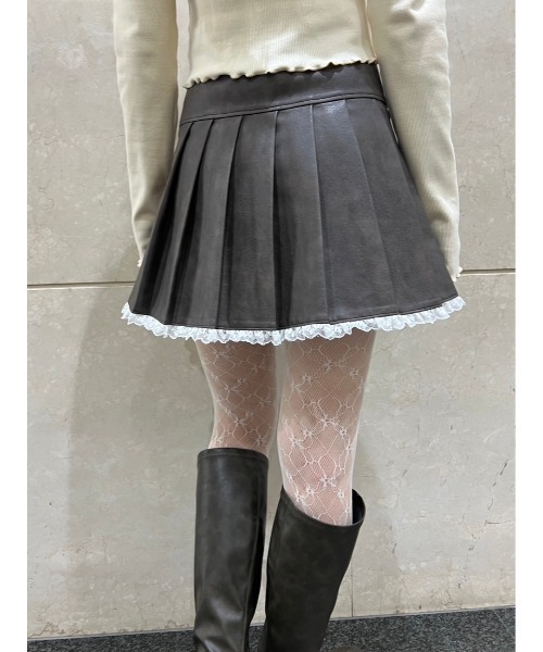 PHILLY（フィリー）の「【PHILLY】レースパイピングPUスカート（スカート・レディース・ブラック/ブラウン・FREE）」の15枚目の写真