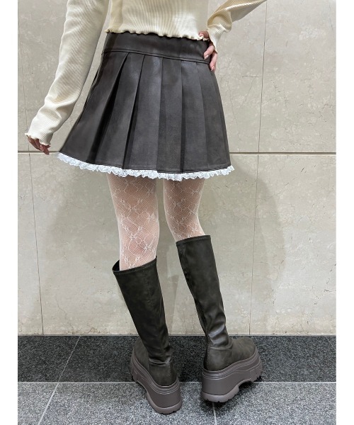 PHILLY（フィリー）の「【PHILLY】レースパイピングPUスカート（スカート・レディース・ブラック/ブラウン・FREE）」の16枚目の写真