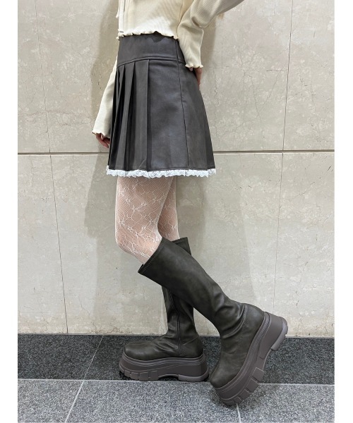 PHILLY（フィリー）の「【PHILLY】レースパイピングPUスカート（スカート・レディース・ブラック/ブラウン・FREE）」の17枚目の写真