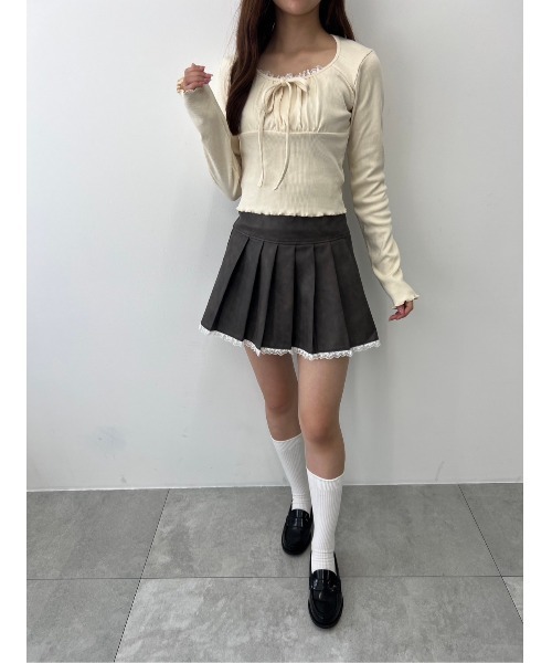 PHILLY（フィリー）の「【PHILLY】レースパイピングPUスカート（スカート・レディース・ブラック/ブラウン・FREE）」の18枚目の写真