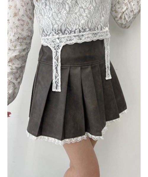 PHILLY（フィリー）の「【PHILLY】レースパイピングPUスカート（スカート・レディース・ブラック/ブラウン・FREE）」の19枚目の写真