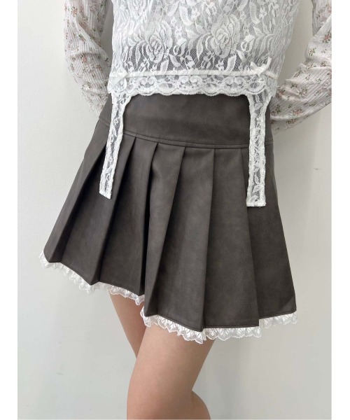 PHILLY（フィリー）の「【PHILLY】レースパイピングPUスカート（スカート・レディース・ブラック/ブラウン・FREE）」の20枚目の写真